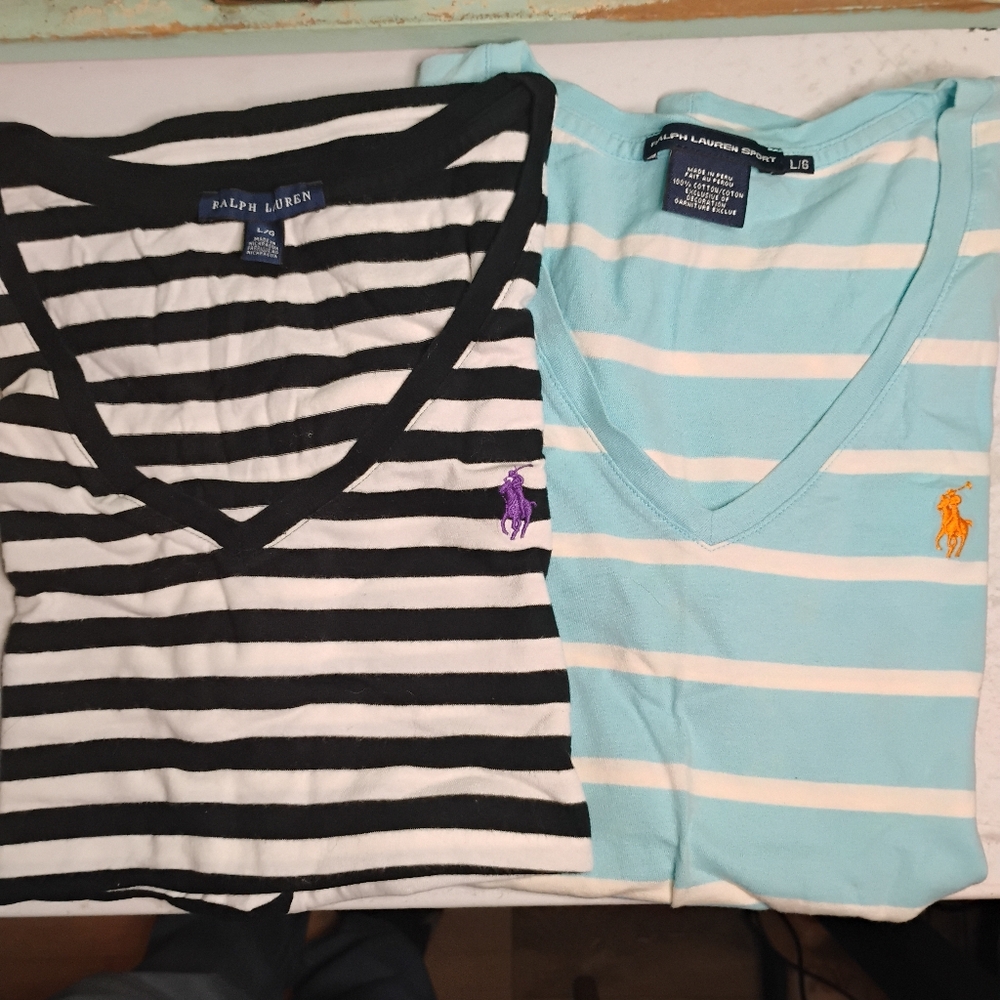 2 Ralph Lauren size Lager women shirt stripes